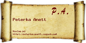 Peterka Anett névjegykártya