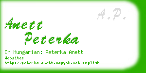anett peterka business card